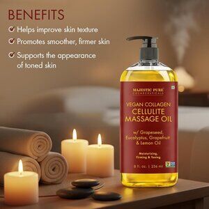 2/$25 - Majestic Pure Firming Body Massage Oil with Collagen Cellulite Vegan NEW
